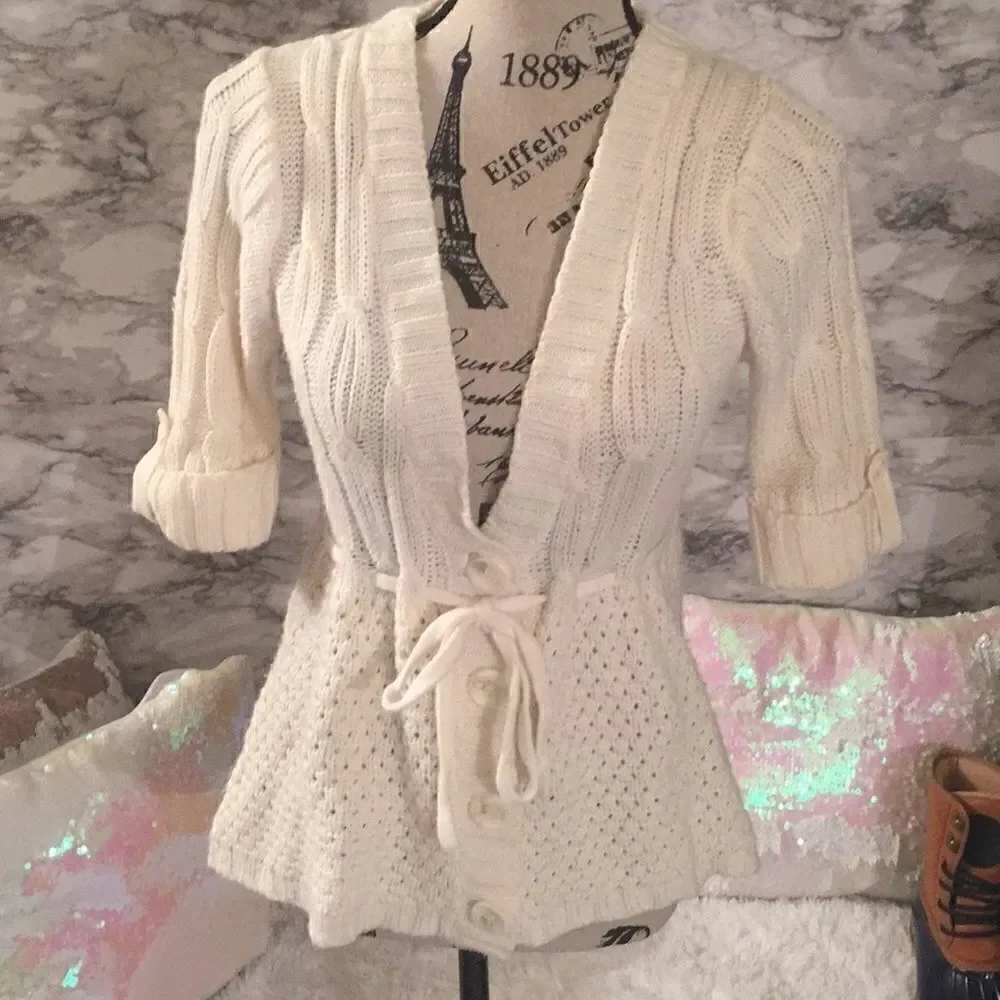 Derek heart tie waist Spring Sweater